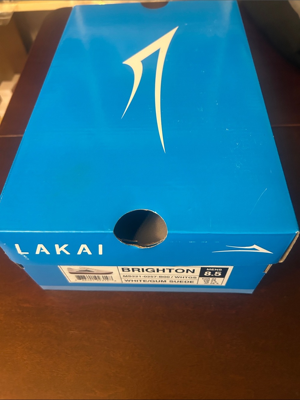 Lakai Brighton White Gum Suede Skate Shoes Men’s 8.5 With Box